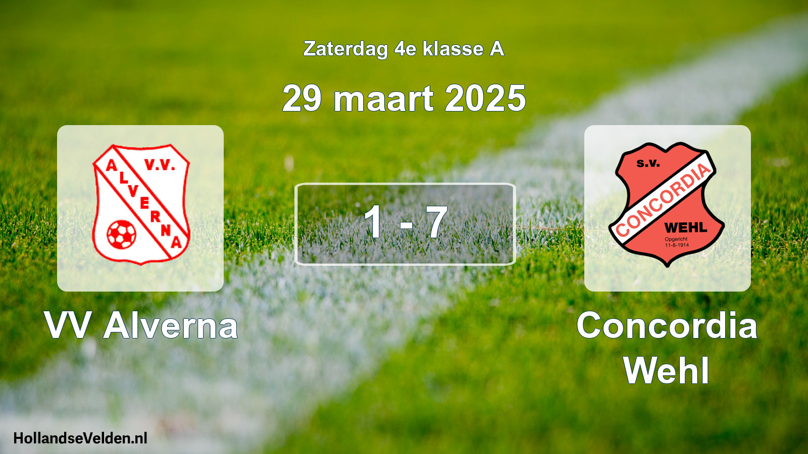 Total number of matches played: VV Alverna - Concordia Wehl 1 - 7 (29 March 2025)