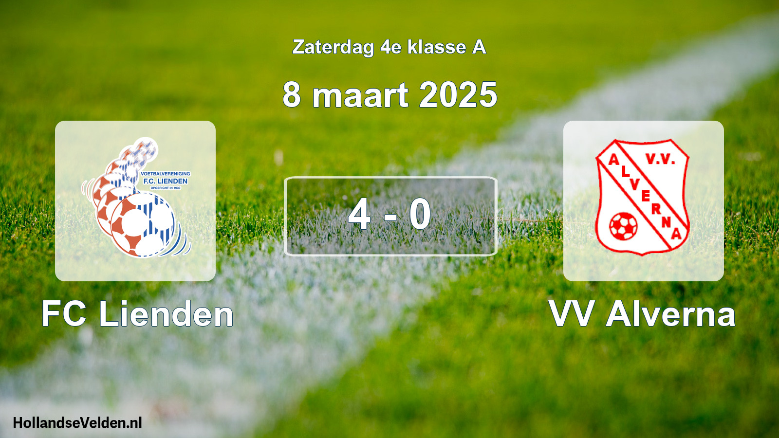 Total number of matches played: FC Lienden - VV Alverna 4 - 0 (8 March 2025)