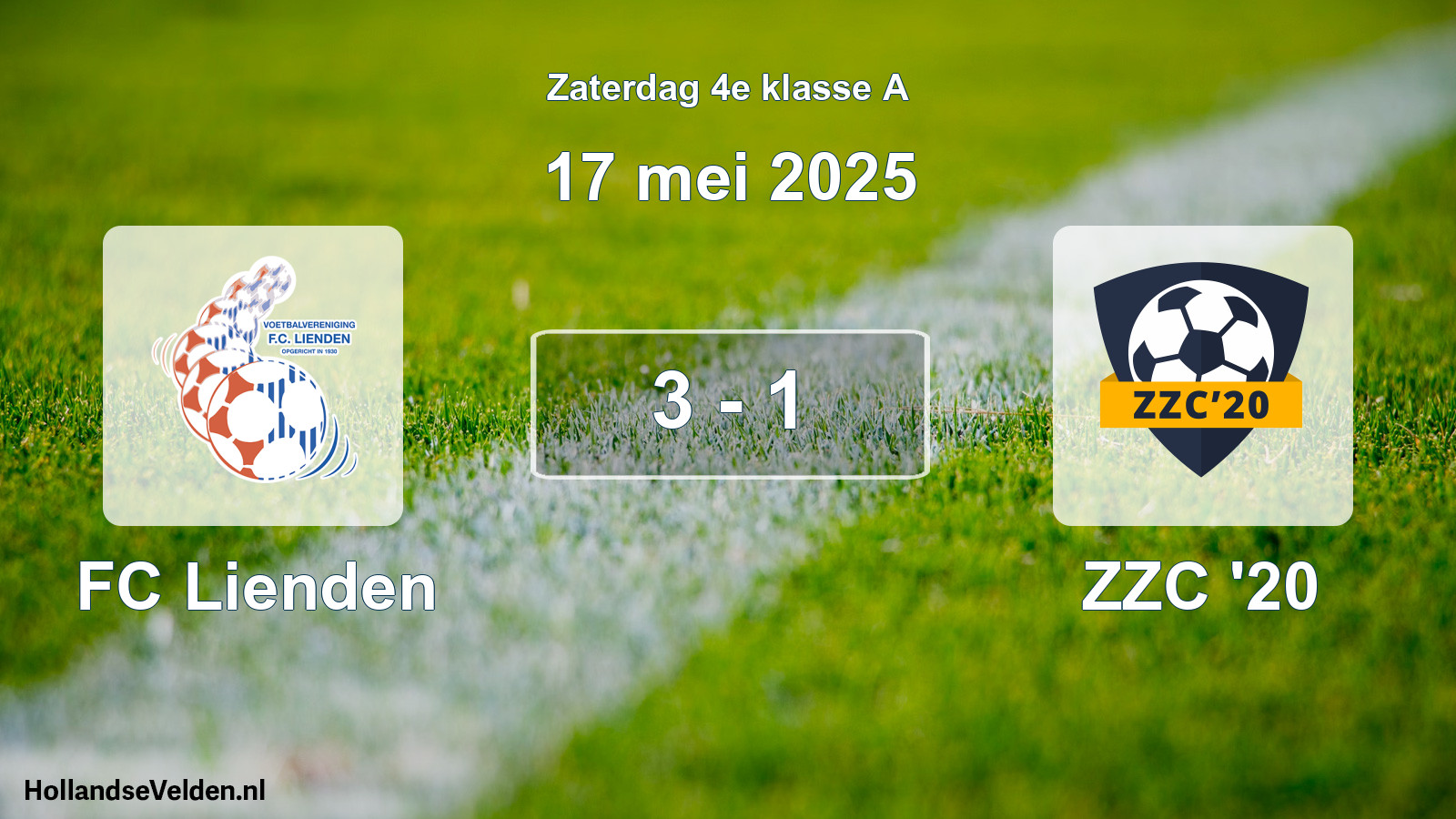 Total number of matches played: FC Lienden - ZZC '20 3 - 1 (17 May 2025)