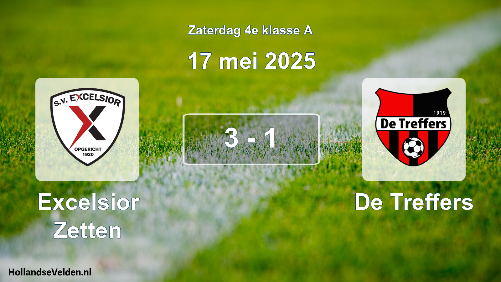 Total number of matches played: Excelsior Zetten - De Treffers 3 - 1 (17 May 2025)