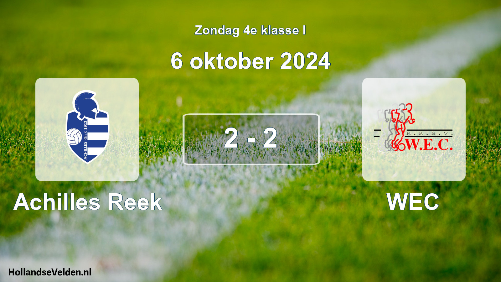 Total number of matches played: Achilles Reek - WEC 2 - 2 (6 October 2024)