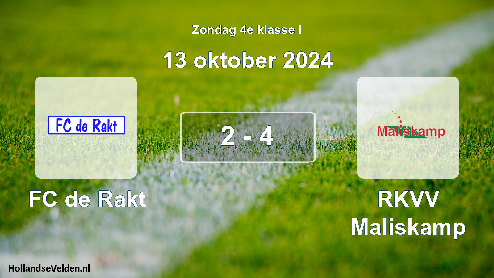 Total number of matches played: FC de Rakt - RKVV Maliskamp 2 - 4 (13 October 2024)