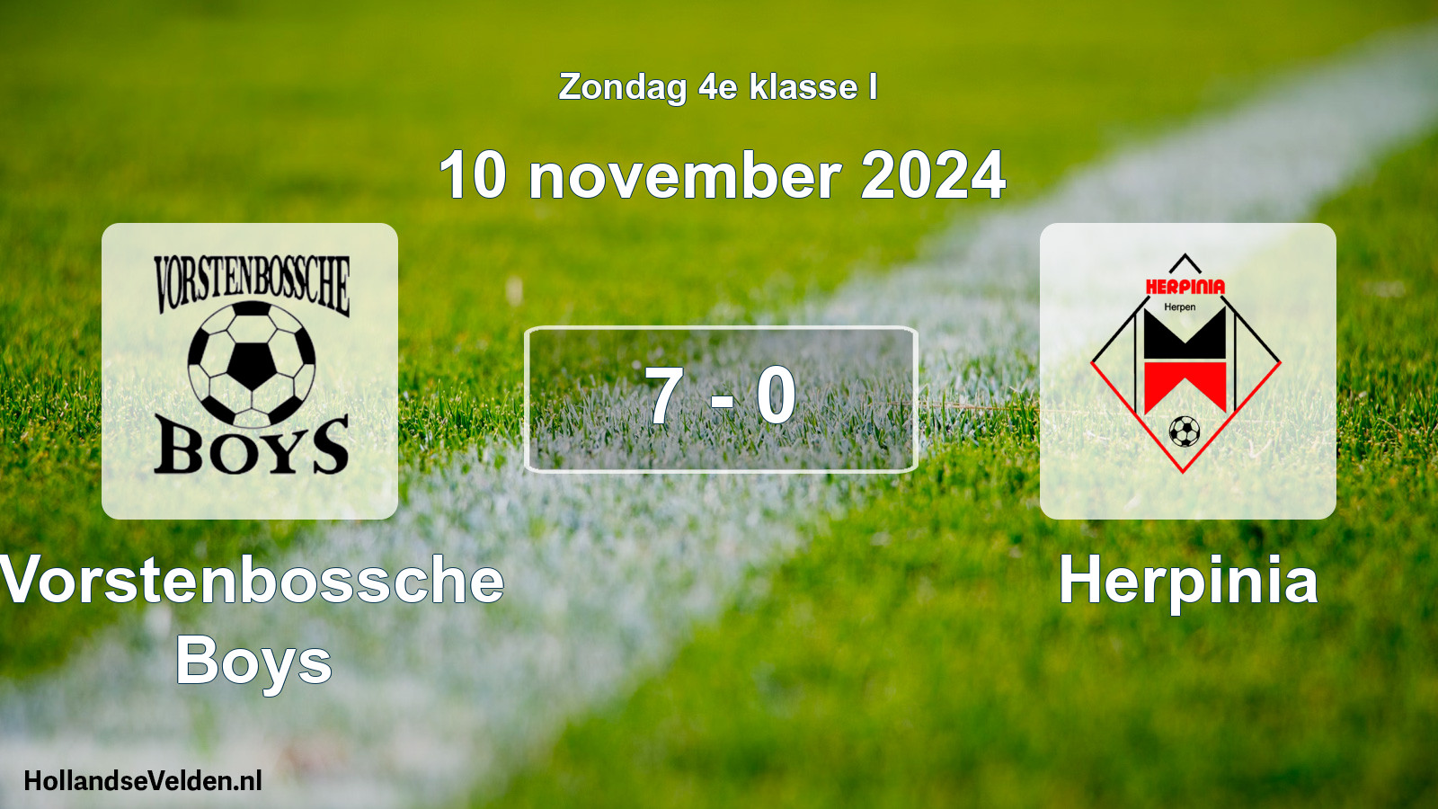 Total number of matches played: Vorstenbossche Boys - Herpinia 7 - 0 (10 November 2024)