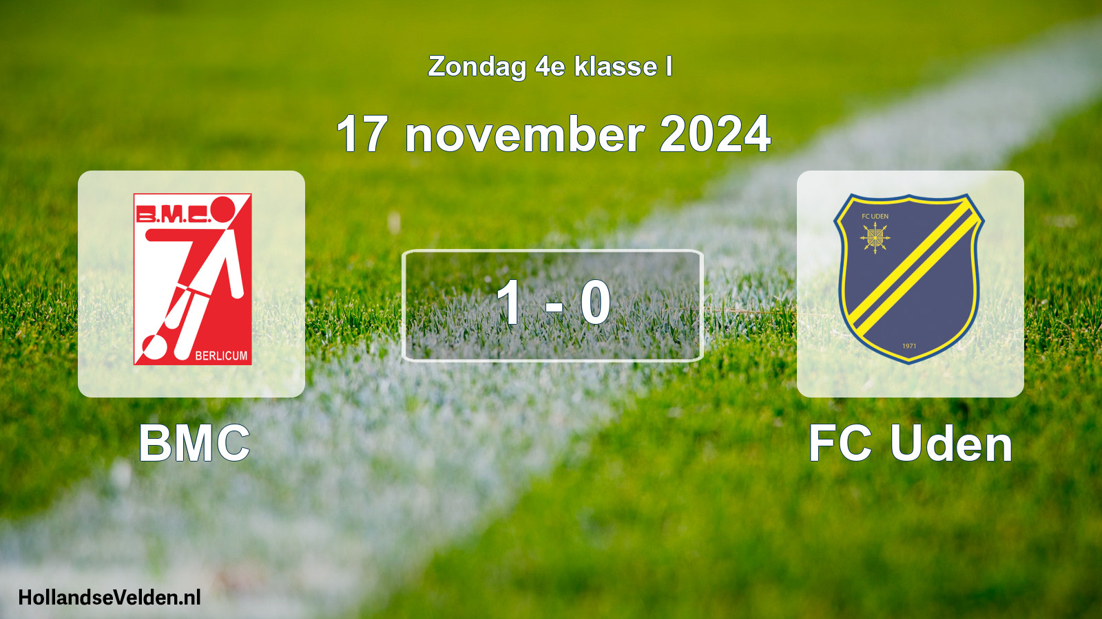Total number of matches played: BMC - FC Uden 1 - 0 (17 November 2024)