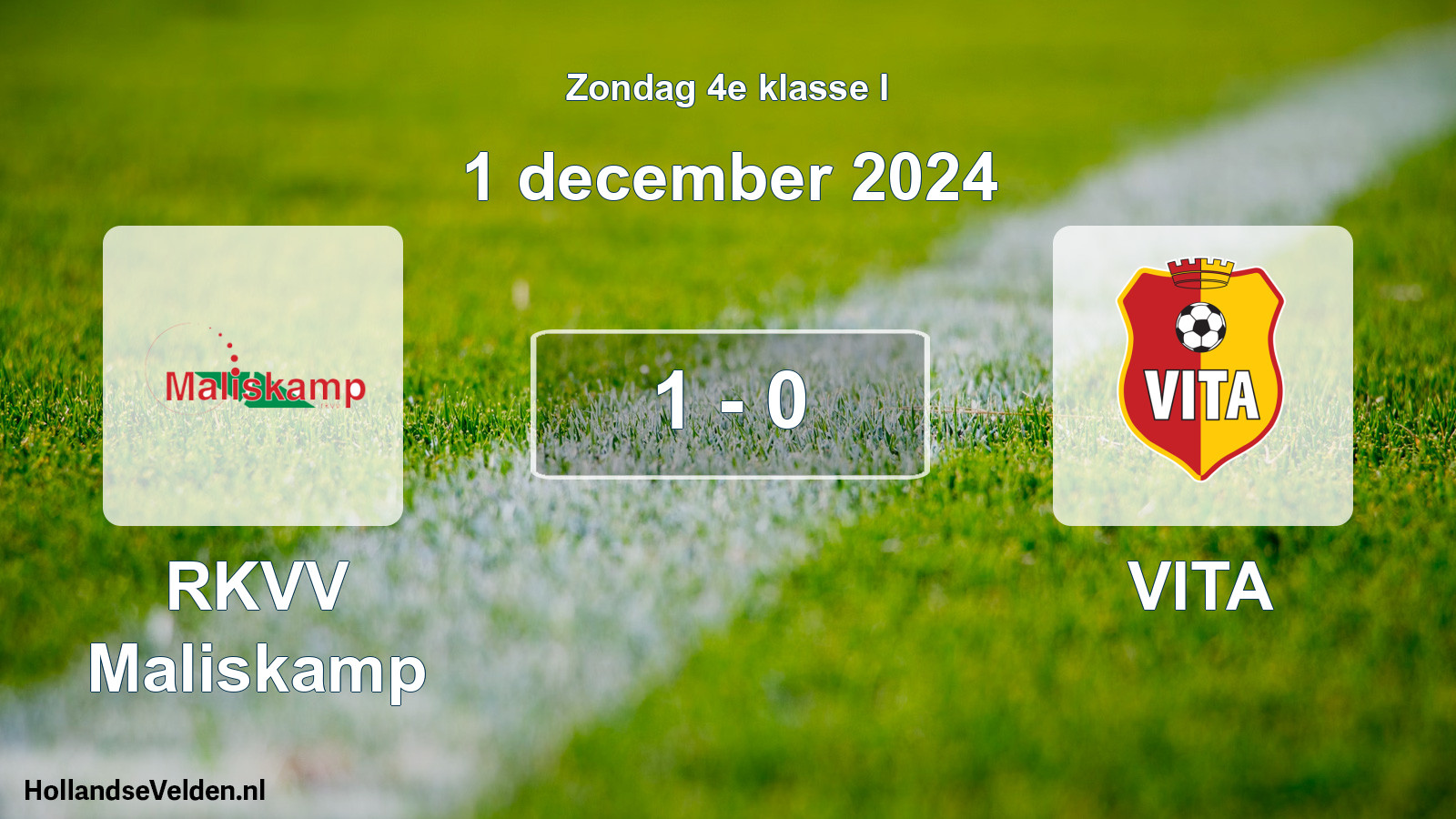 Total number of matches played: RKVV Maliskamp - VITA 1 - 0 (1 December 2024)
