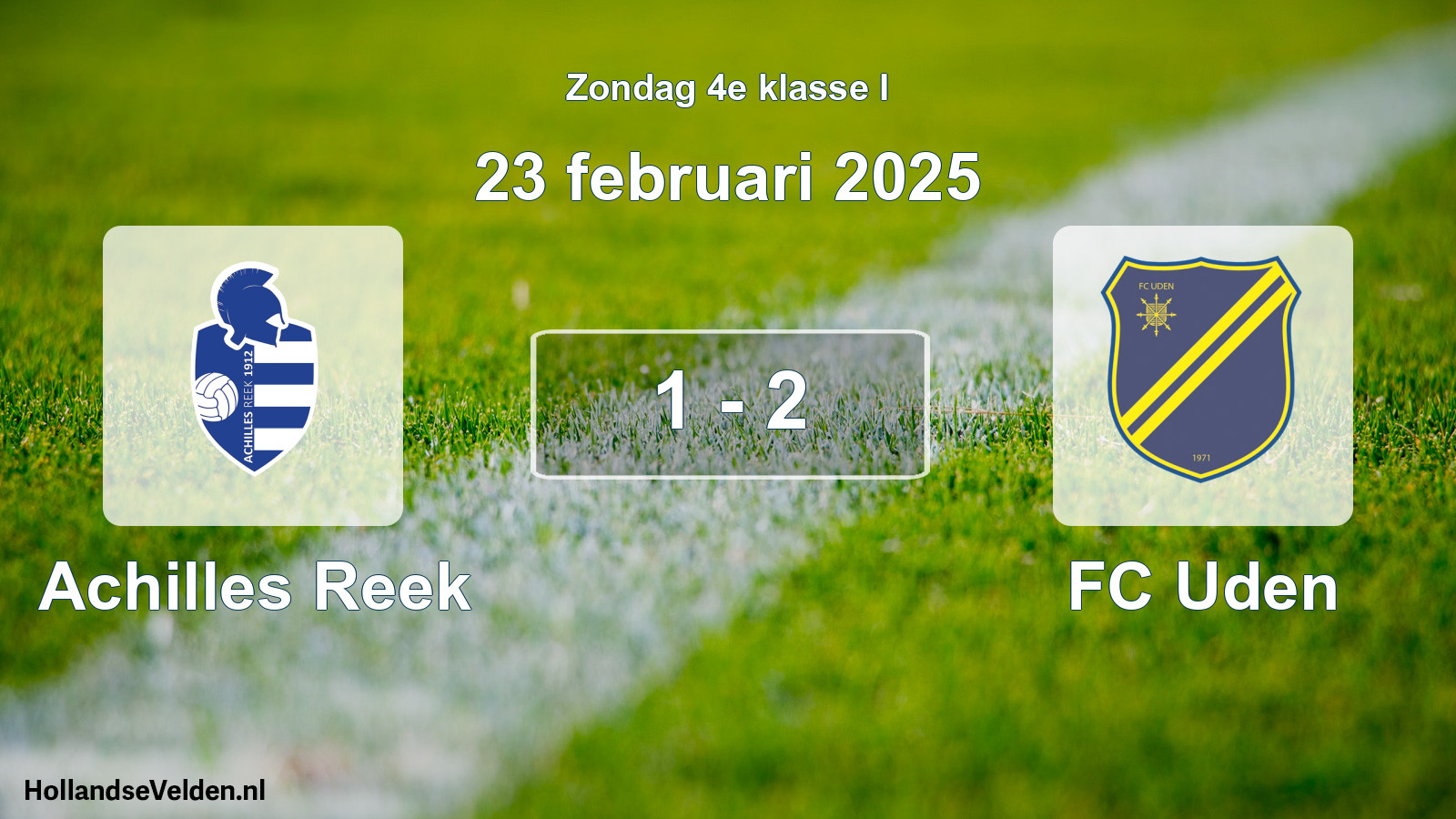 Total number of matches played: Achilles Reek - FC Uden 1 - 2 (23 February 2025)