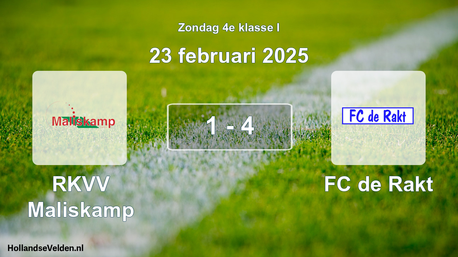 Total number of matches played: RKVV Maliskamp - FC de Rakt 1 - 4 (23 February 2025)