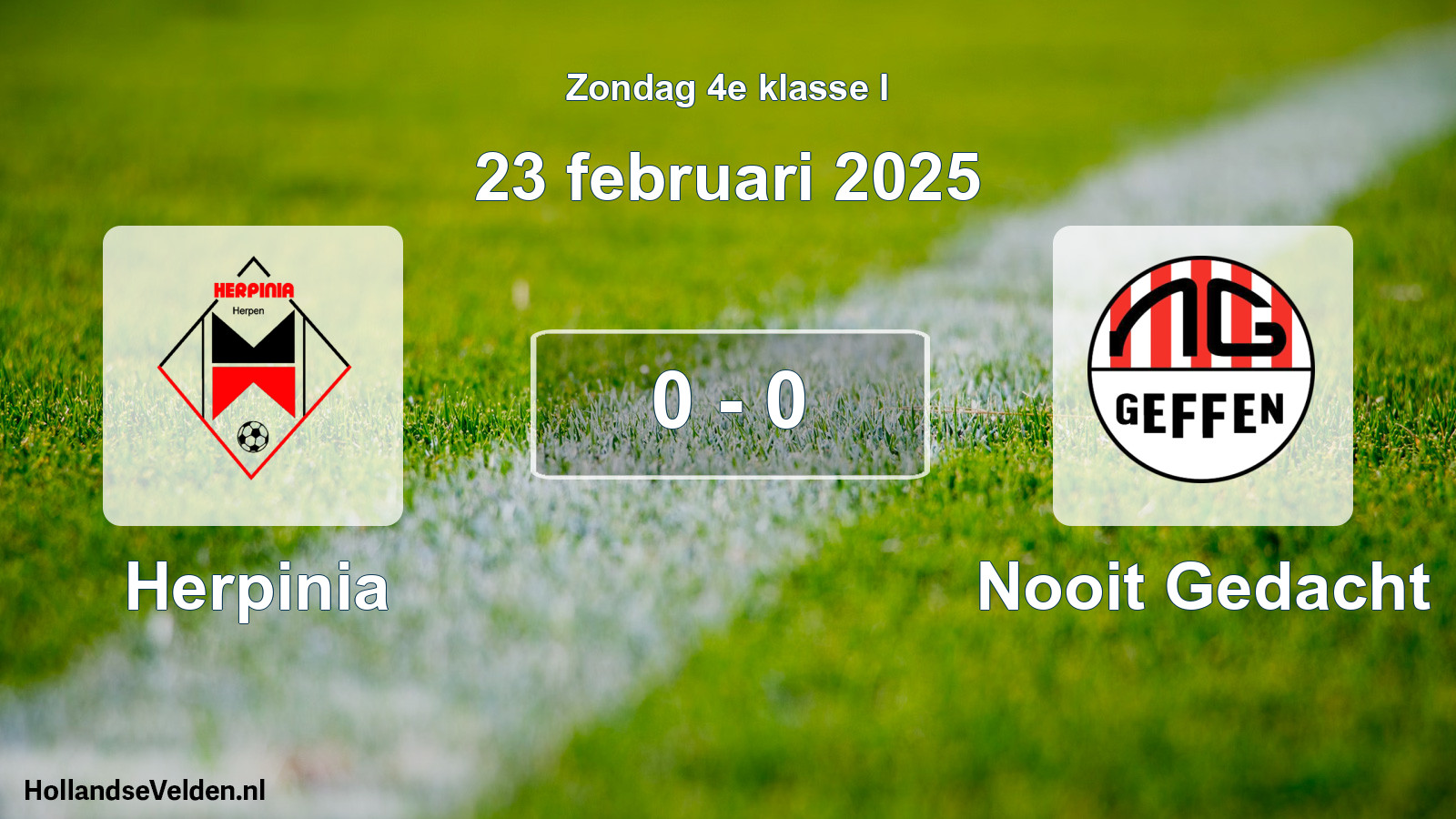 Total number of matches played: Herpinia - Nooit Gedacht 0 - 0 (23 February 2025)