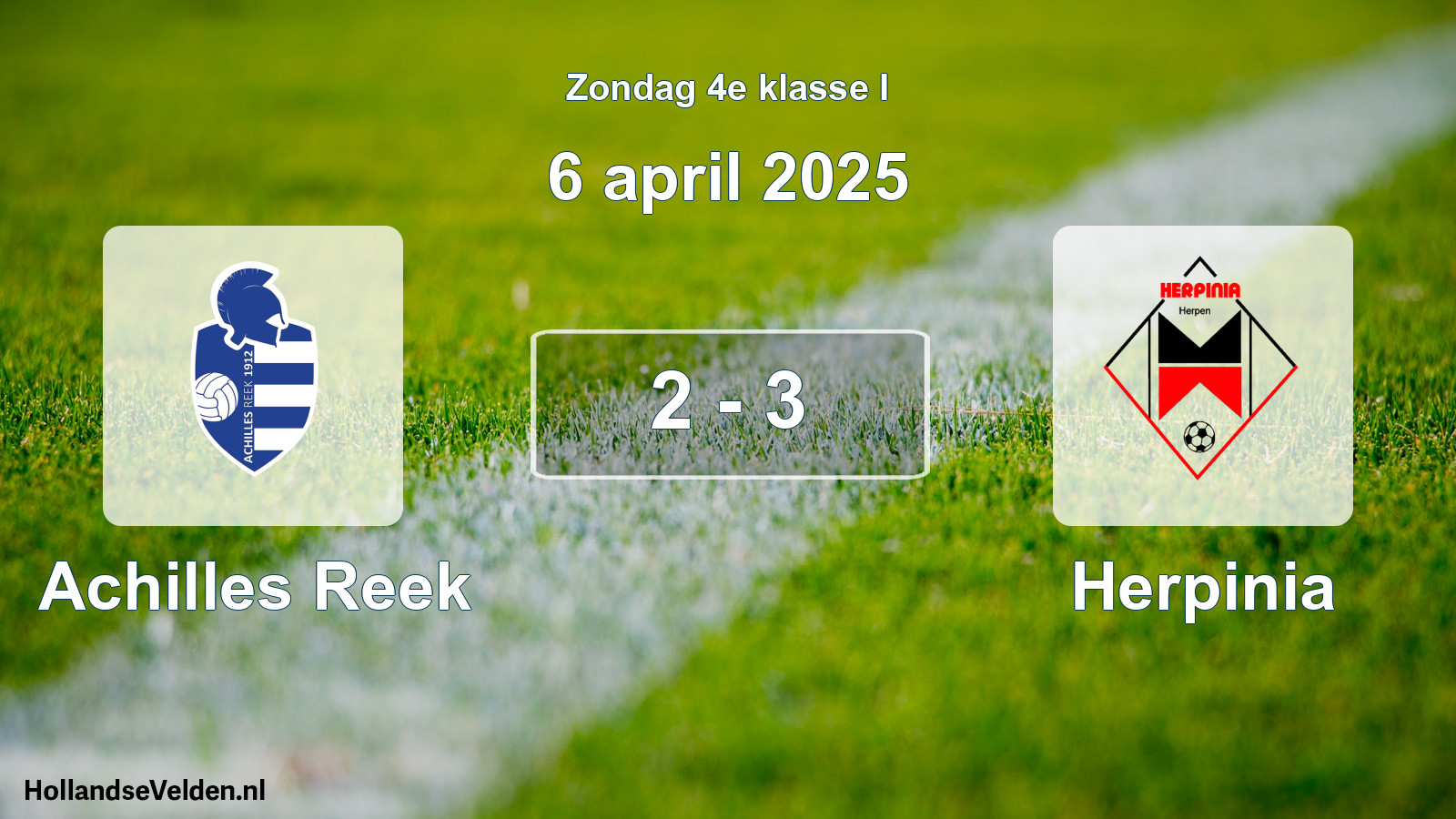 Total number of matches played: Achilles Reek - Herpinia 2 - 3 (6 April 2025)