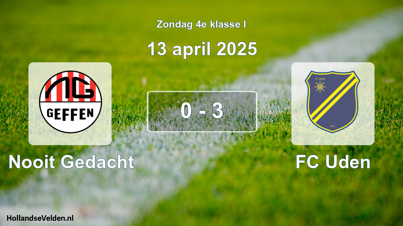 Total number of matches played: Nooit Gedacht - FC Uden 0 - 3 (13 April 2025)