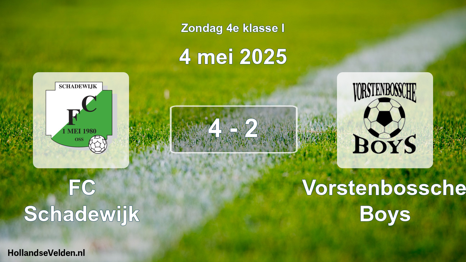 Total number of matches played: FC Schadewijk - Vorstenbossche Boys 4 - 2 (4 May 2025)