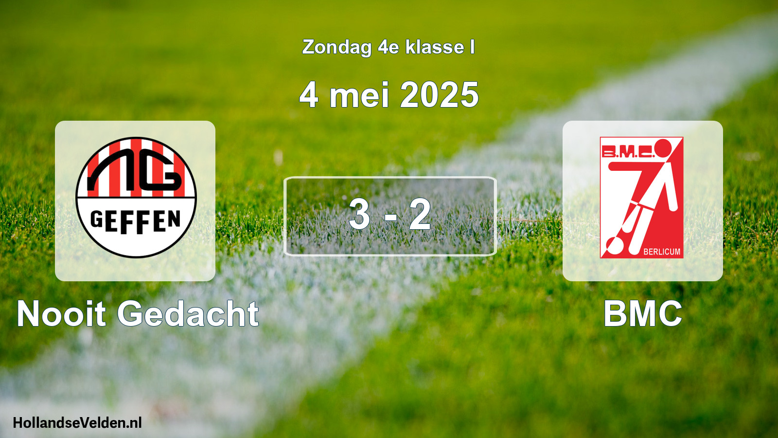 Total number of matches played: Nooit Gedacht - BMC 3 - 2 (4 May 2025)