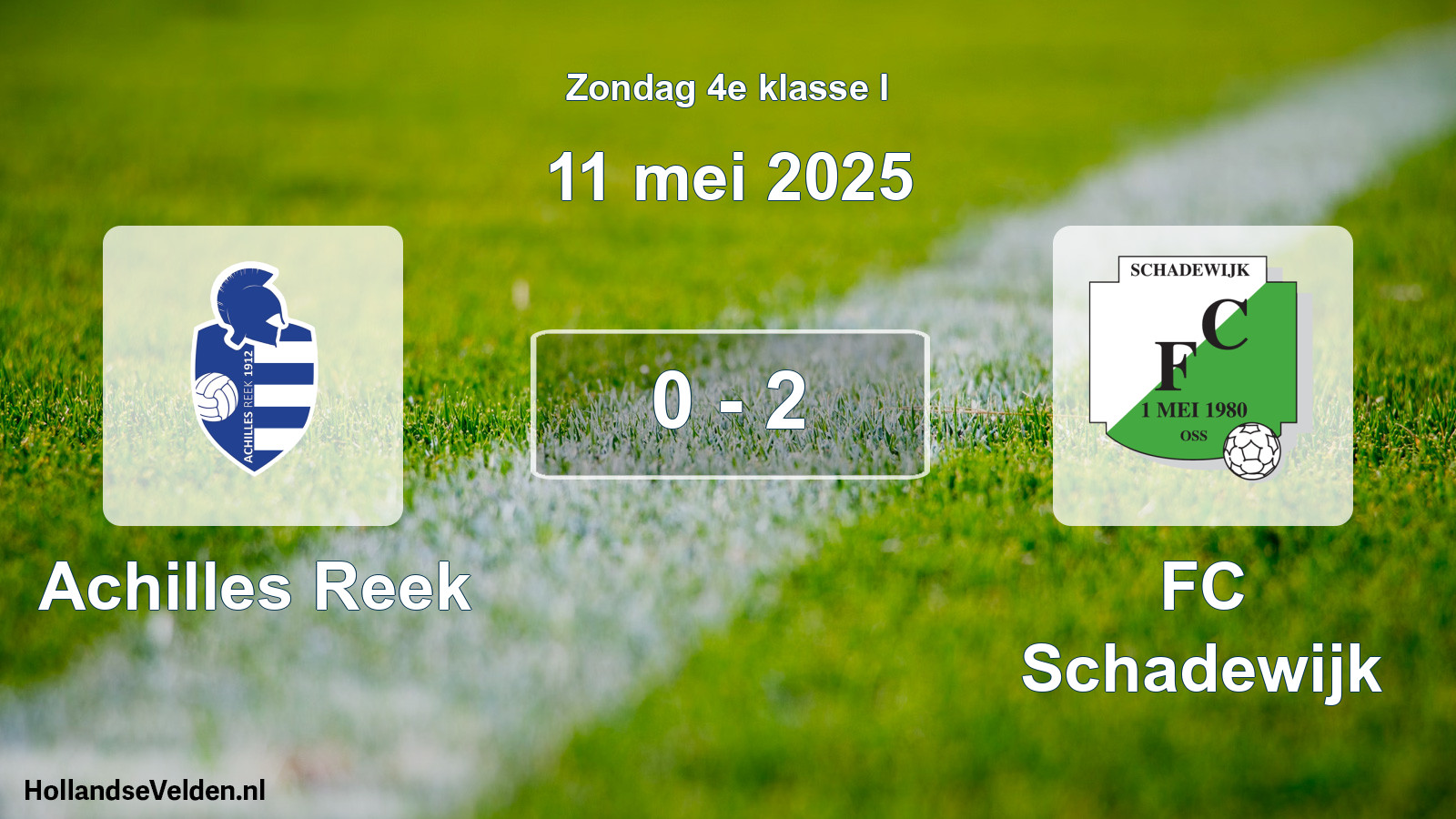 Total number of matches played: Achilles Reek - FC Schadewijk 0 - 2 (11 May 2025)