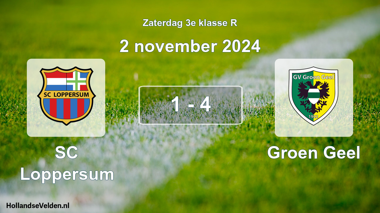 Total number of matches played: SC Loppersum - Groen Geel 1 - 4 (2 November 2024)