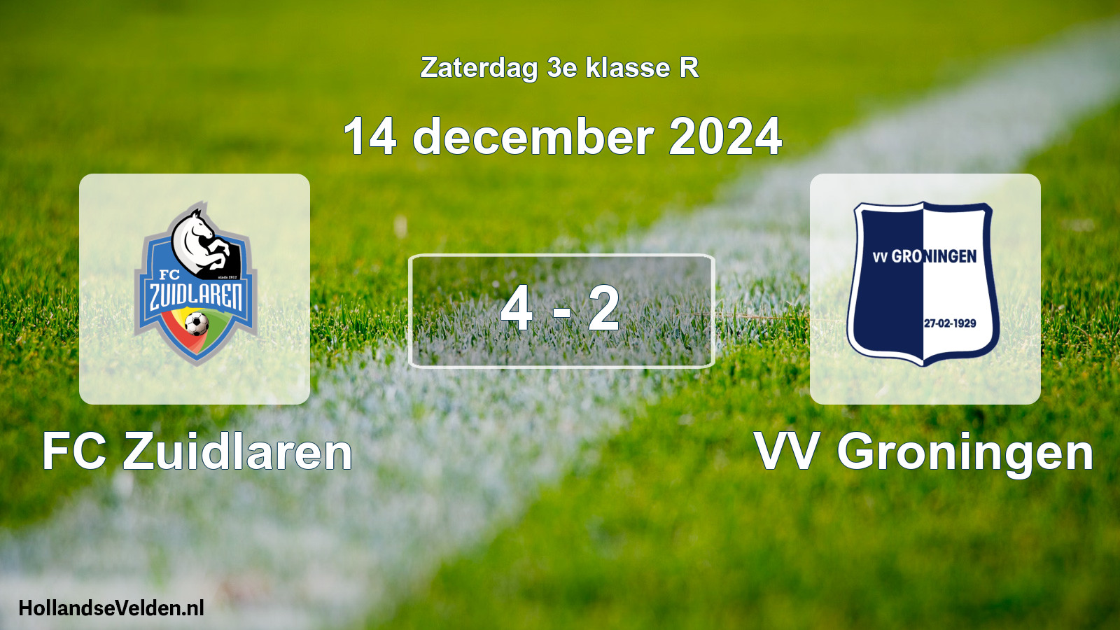 Total number of matches played: FC Zuidlaren - VV Groningen 4 - 2 (14 December 2024)