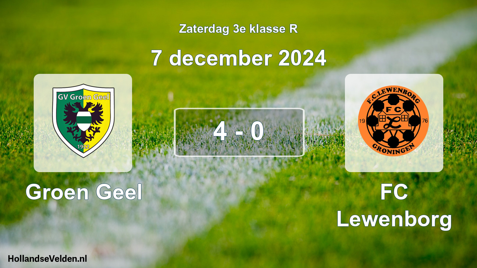 Total number of matches played: Groen Geel - FC Lewenborg 4 - 0 (7 December 2024)