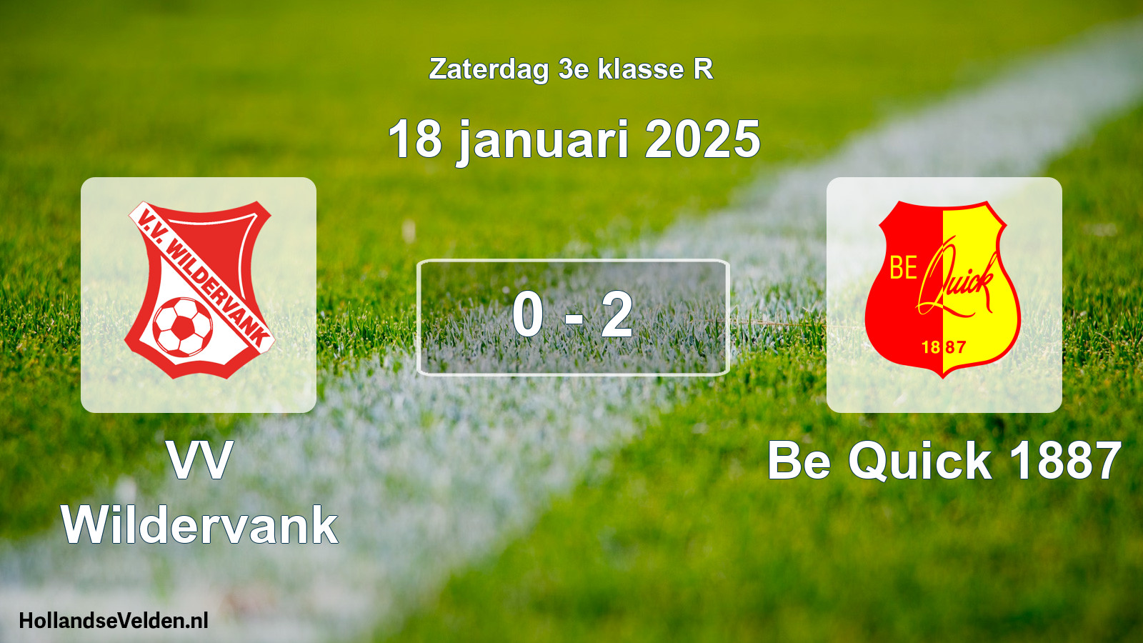 Total number of matches played: VV Wildervank - Be Quick 1887 0 - 2 (18 January 2025)