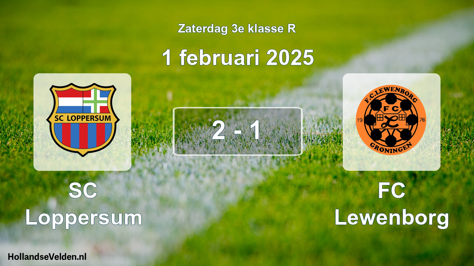 Total number of matches played: SC Loppersum - FC Lewenborg 2 - 1 (1 February 2025)