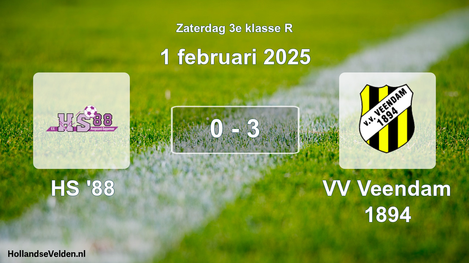 Total number of matches played: HS '88 - VV Veendam 1894 0 - 3 (1 February 2025)