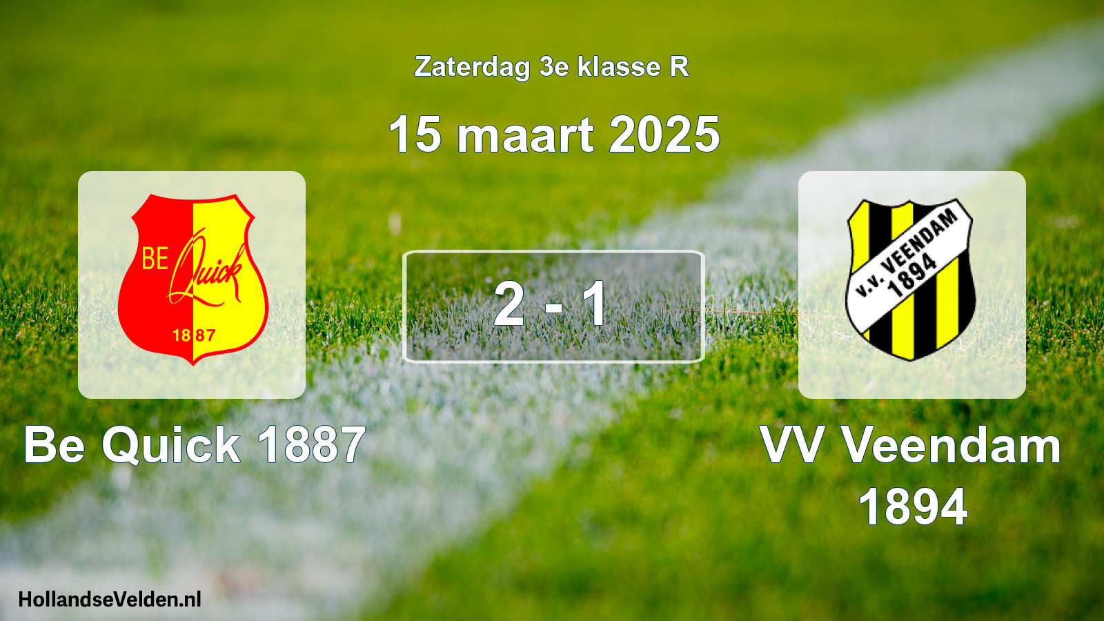 Total number of matches played: Be Quick 1887 - VV Veendam 1894 2 - 1 (15 March 2025)