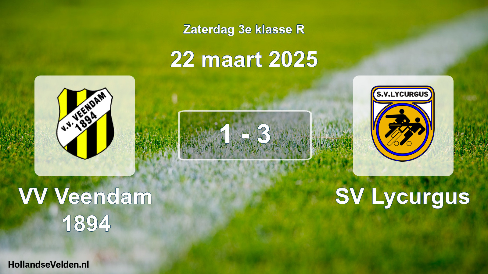 Total number of matches played: VV Veendam 1894 - SV Lycurgus 1 - 3 (22 March 2025)