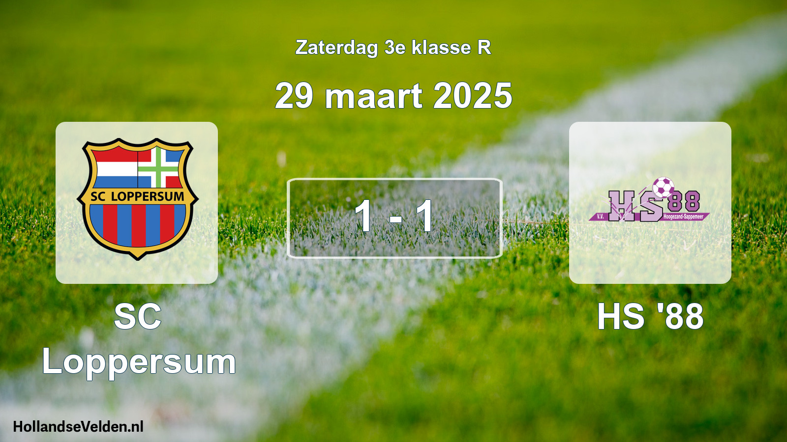 Total number of matches played: SC Loppersum - HS '88 1 - 1 (29 March 2025)
