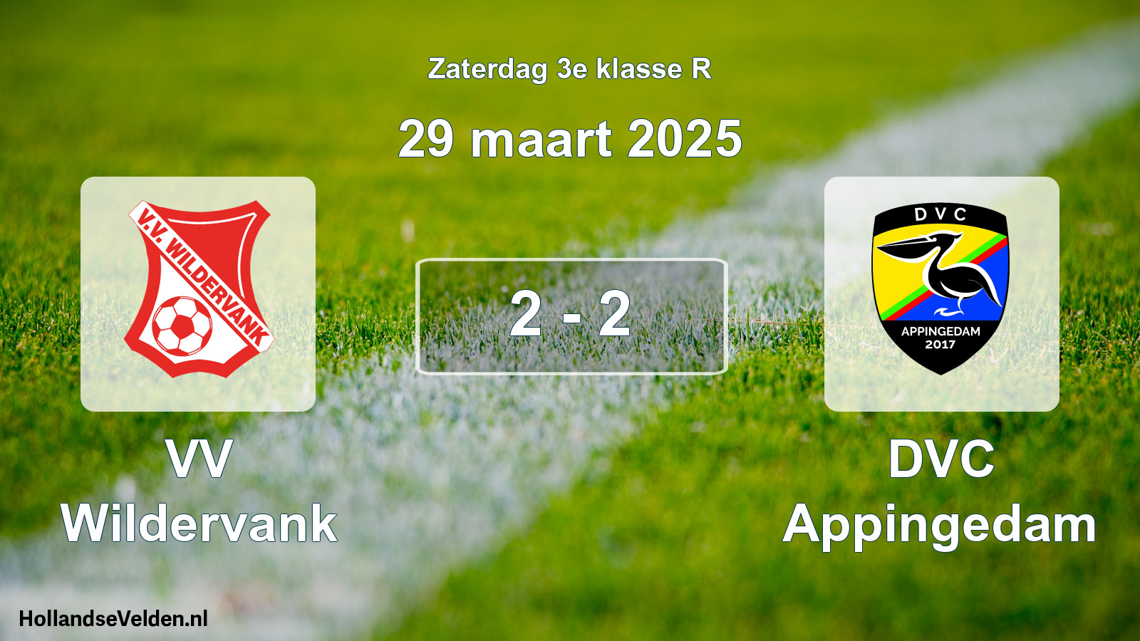 Total number of matches played: VV Wildervank - DVC Appingedam 2 - 2 (29 March 2025)