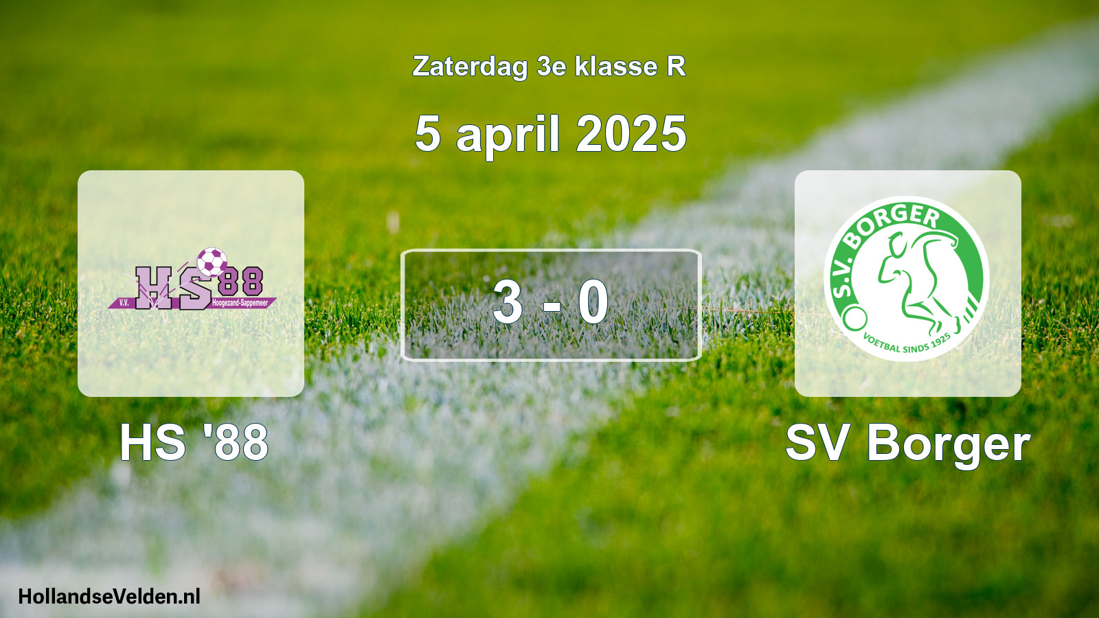 Total number of matches played: HS '88 - SV Borger 3 - 0 (5 April 2025)