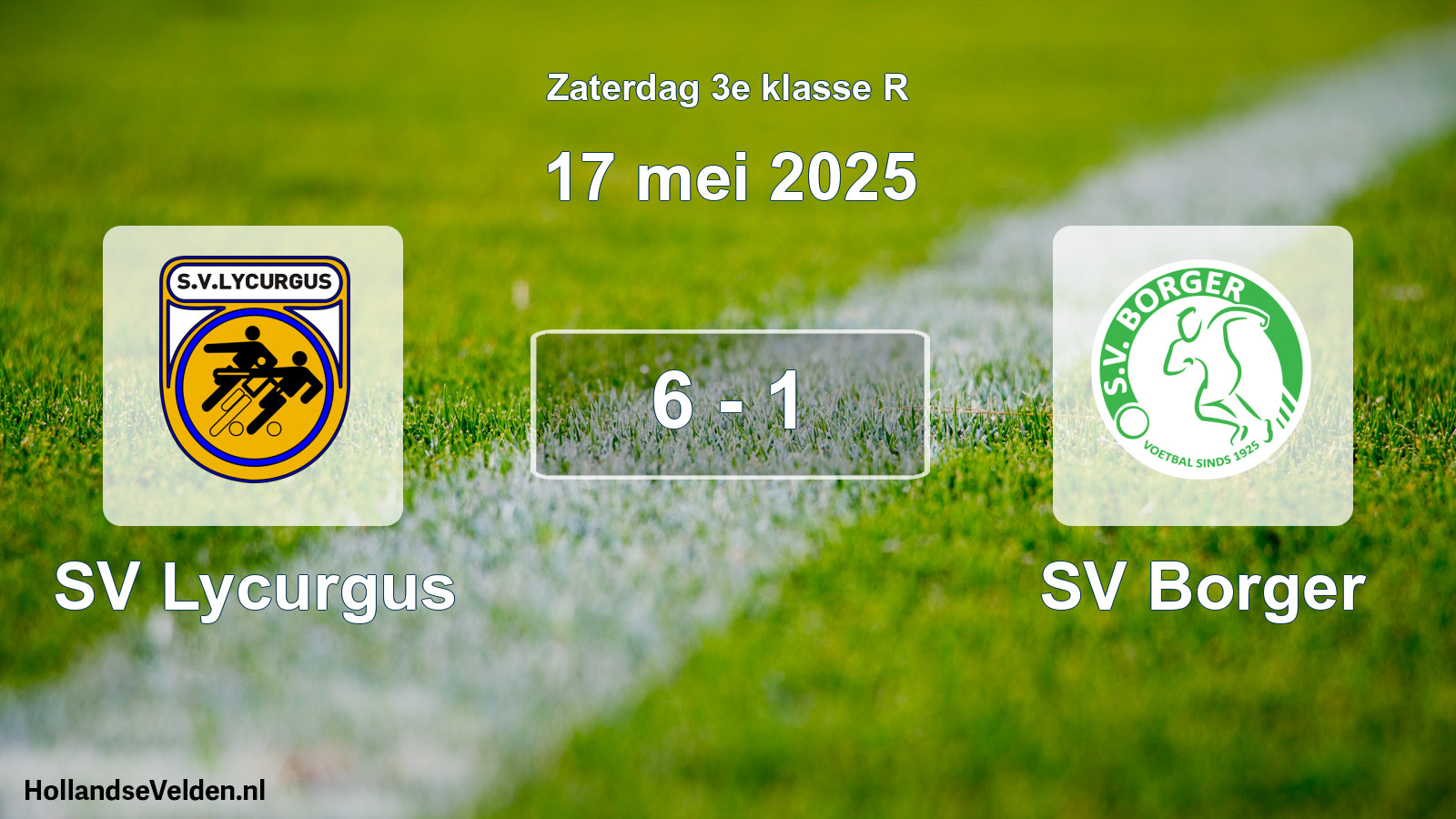 Total number of matches played: SV Lycurgus - SV Borger 6 - 1 (17 May 2025)