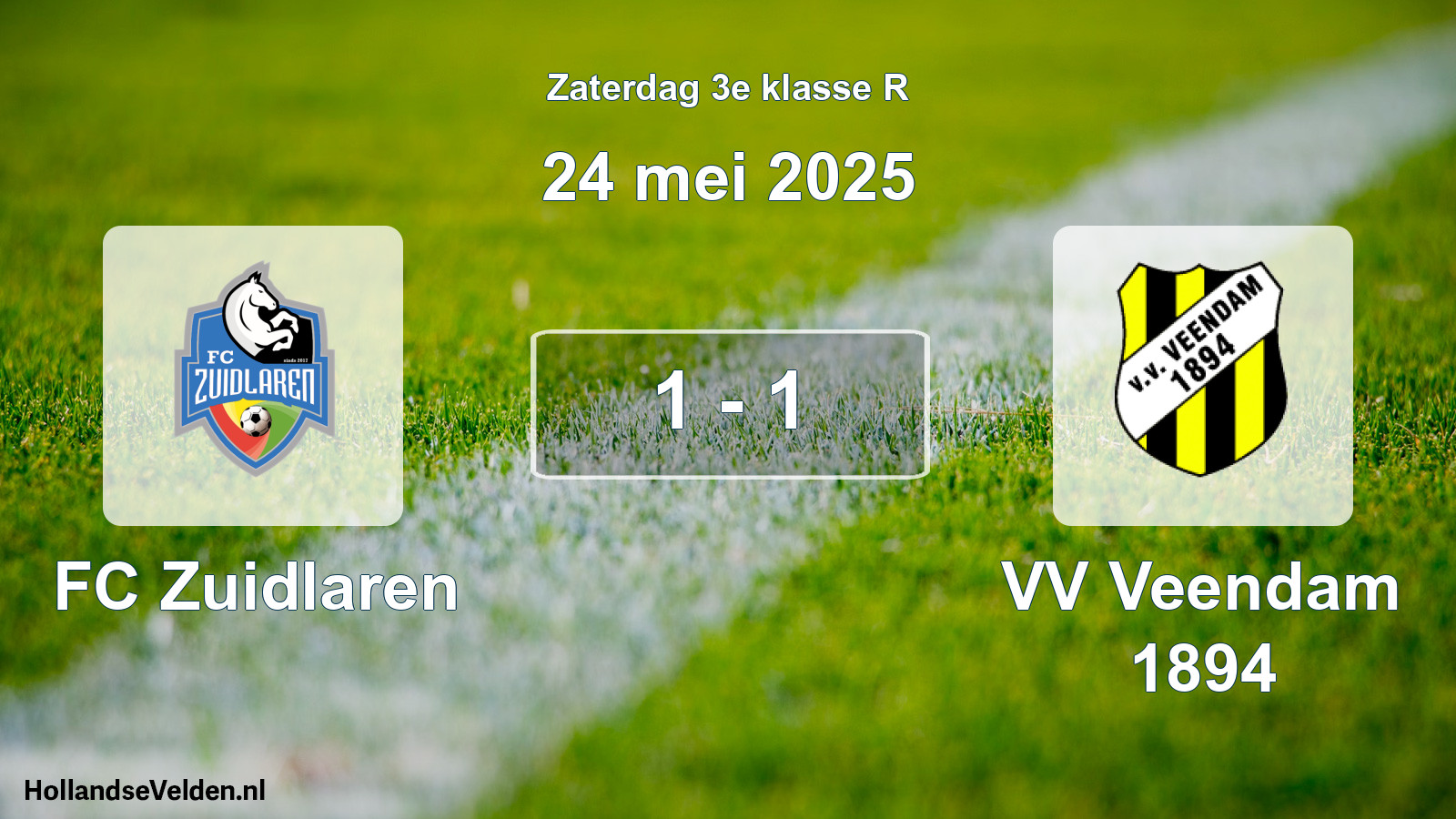 Total number of matches played: FC Zuidlaren - VV Veendam 1894 1 - 1 (24 May 2025)