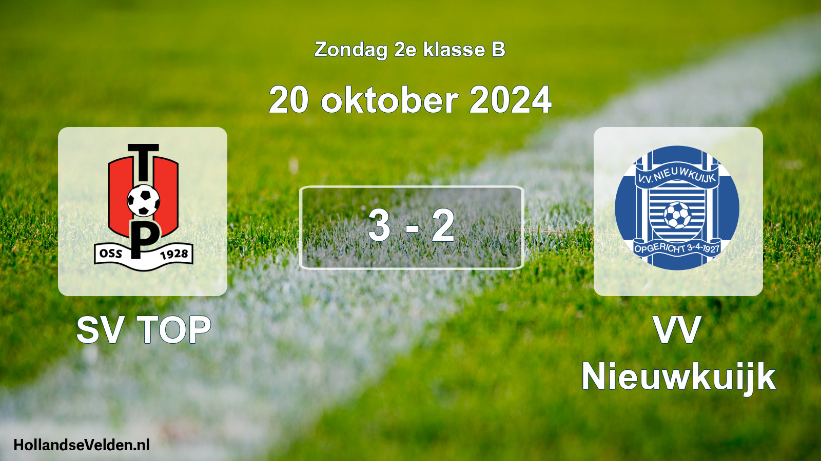 Total number of matches played: SV TOP - VV Nieuwkuijk 3 - 2 (20 October 2024)
