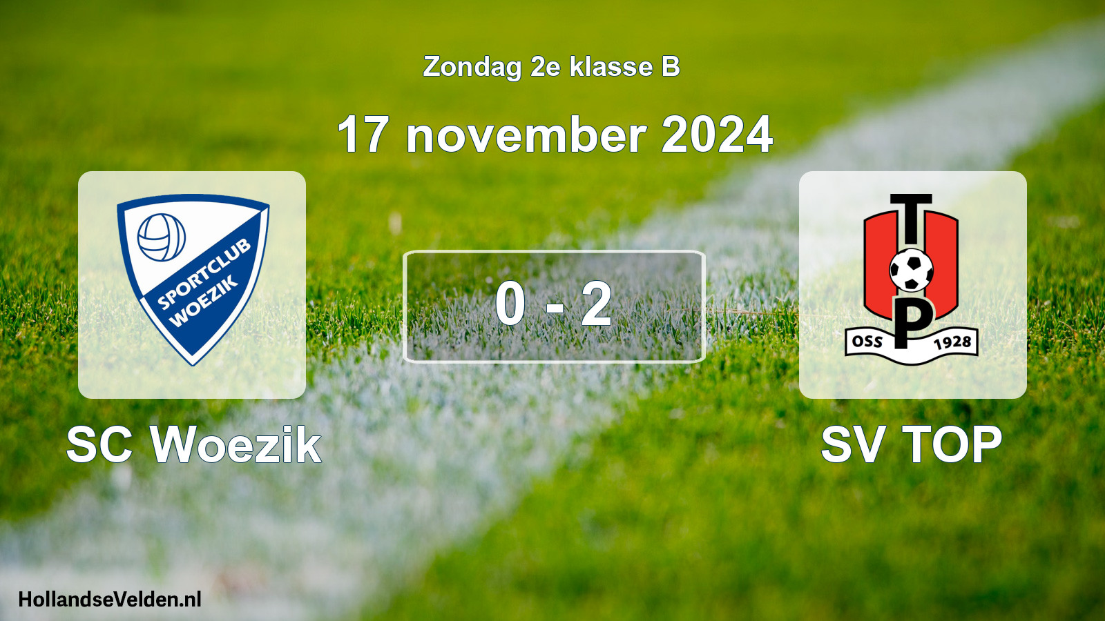 Total number of matches played: SC Woezik - SV TOP 0 - 2 (17 November 2024)