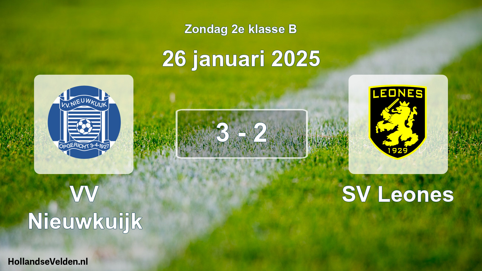 Total number of matches played: VV Nieuwkuijk - SV Leones 3 - 2 (26 January 2025)