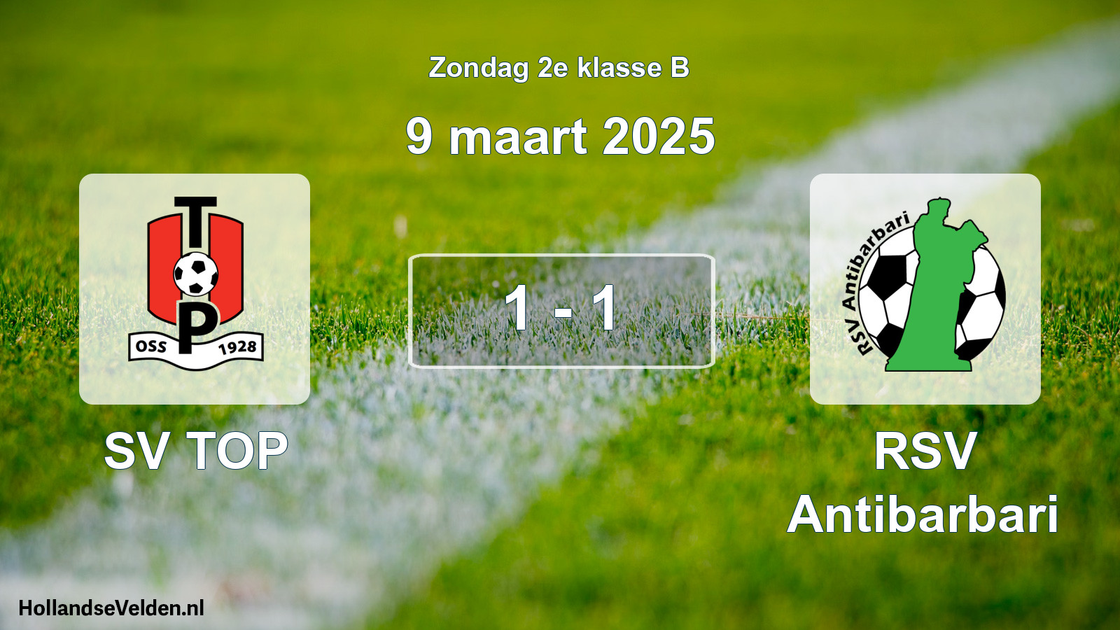 Total number of matches played: SV TOP - RSV Antibarbari 1 - 1 (9 March 2025)