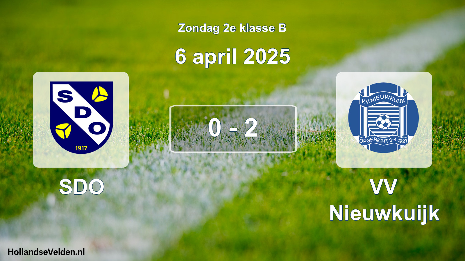 Total number of matches played: SDO - VV Nieuwkuijk 0 - 2 (6 April 2025)