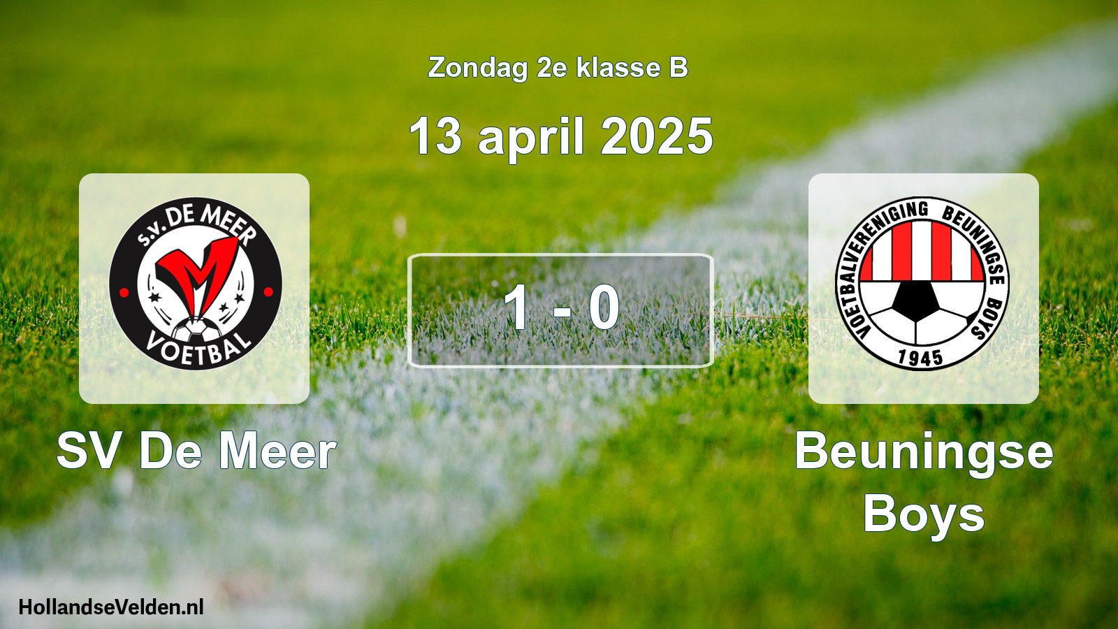 Total number of matches played: SV De Meer - Beuningse Boys 1 - 0 (13 April 2025)