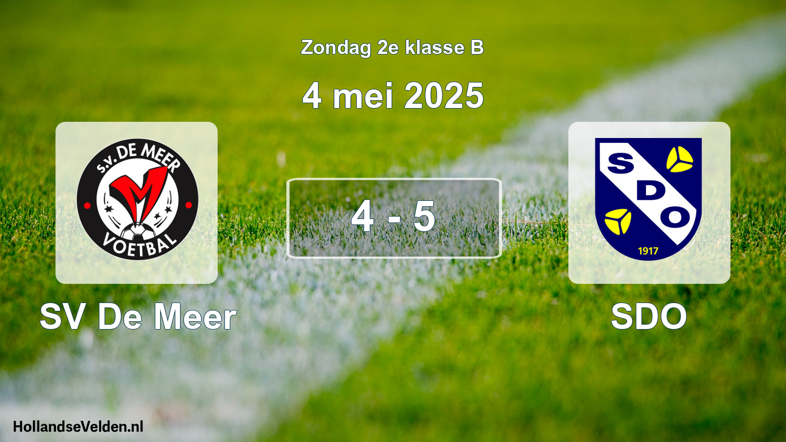 Total number of matches played: SV De Meer - SDO 4 - 5 (4 May 2025)
