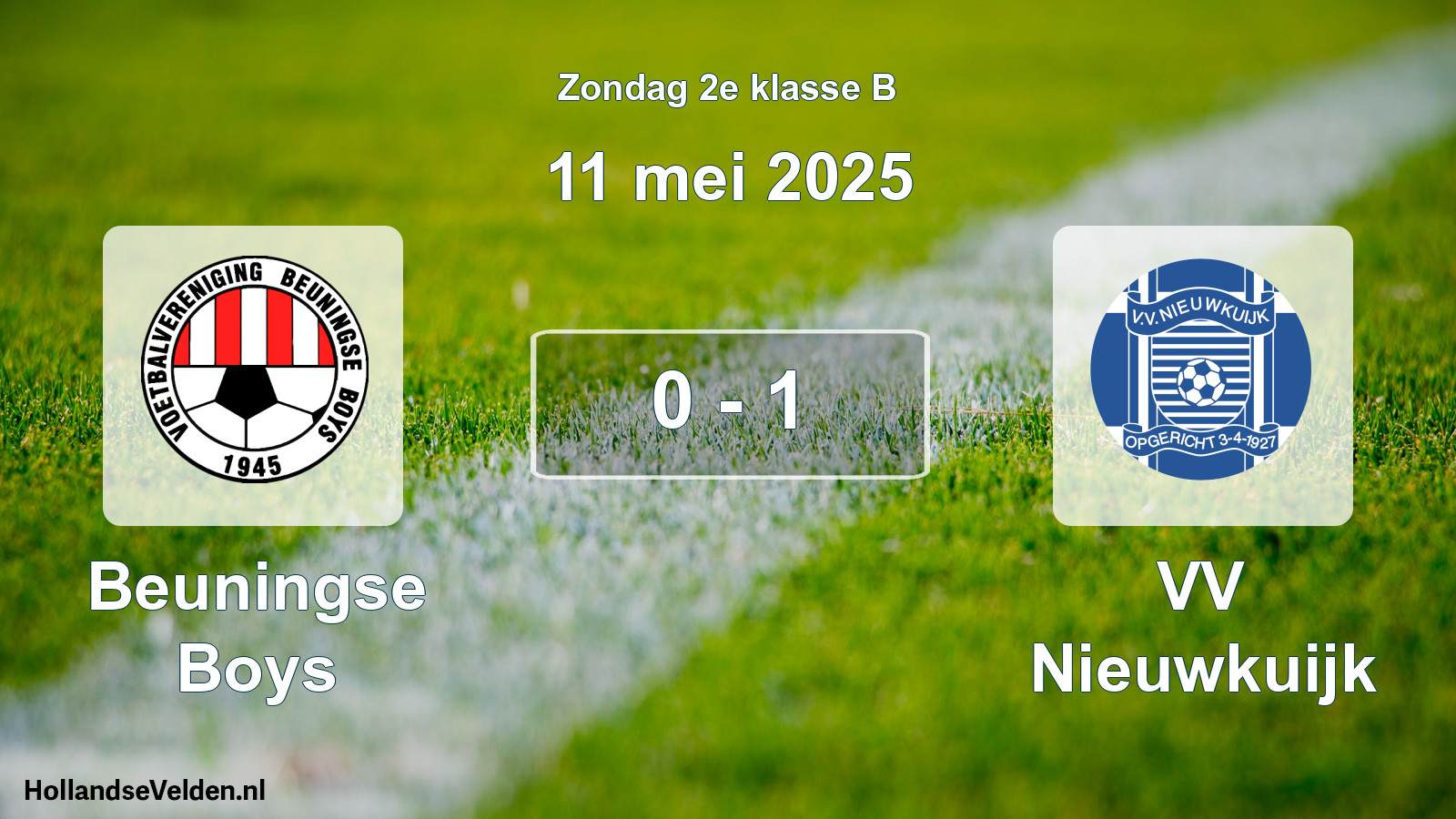Total number of matches played: Beuningse Boys - VV Nieuwkuijk 0 - 1 (11 May 2025)