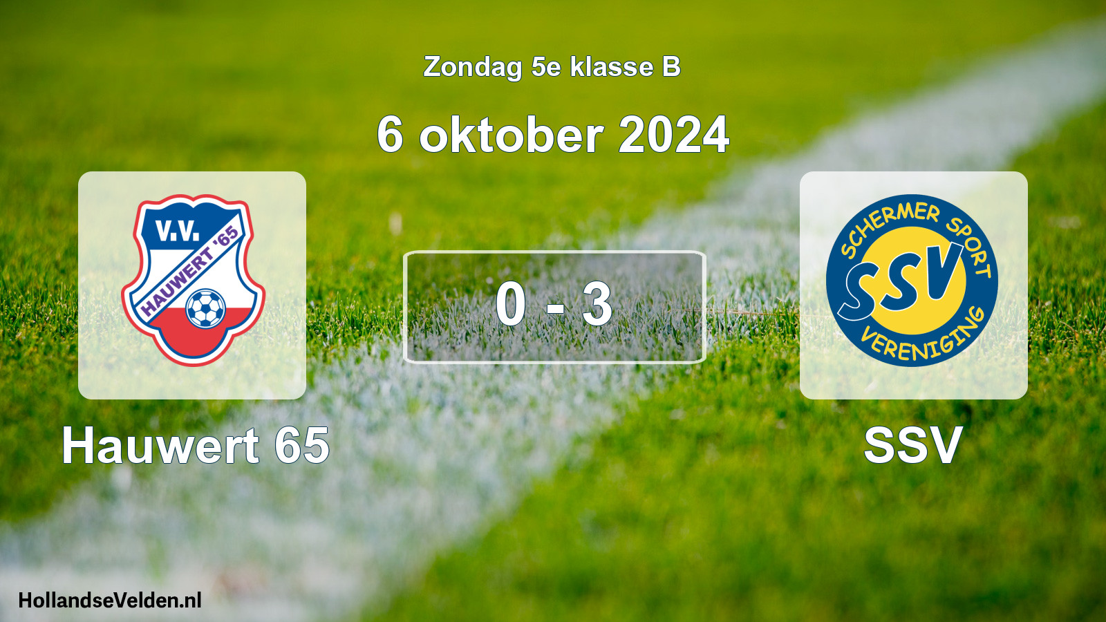Total number of matches played: Hauwert 65 - SSV 0 - 3 (6 October 2024)