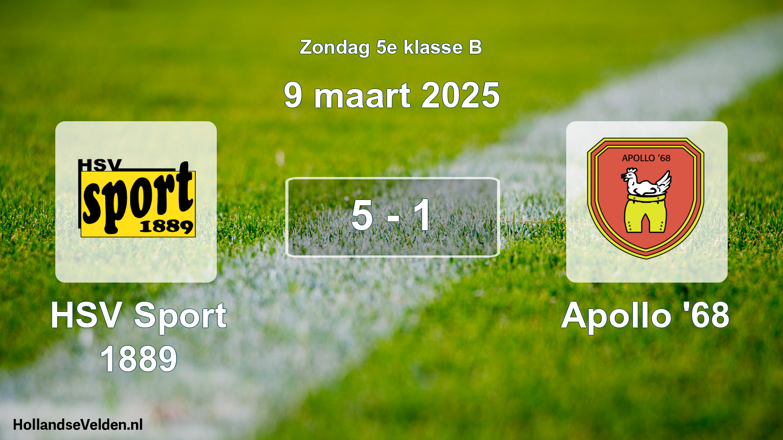 Total number of matches played: HSV Sport 1889 - Apollo '68 5 - 1 (9 March 2025)