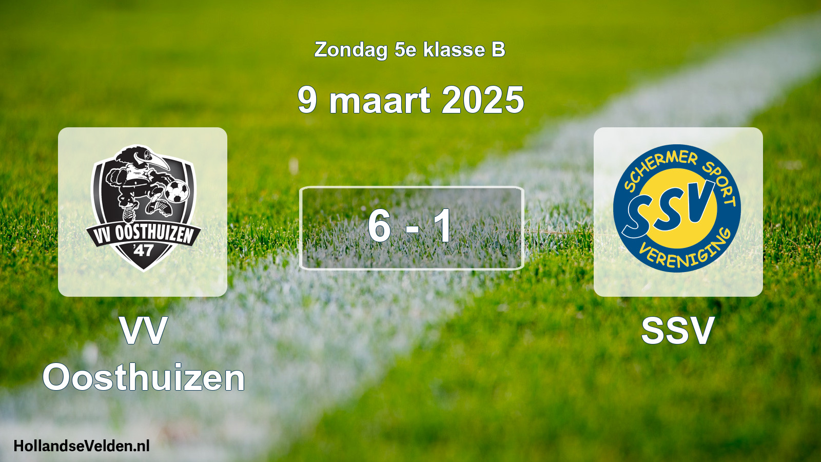 Total number of matches played: VV Oosthuizen - SSV 6 - 1 (9 March 2025)