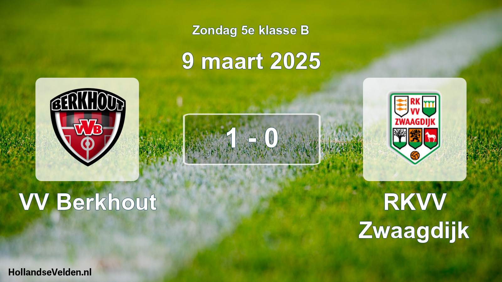 Total number of matches played: VV Berkhout - RKVV Zwaagdijk 1 - 0 (9 March 2025)