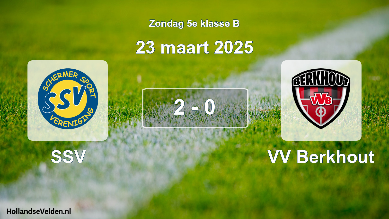 Total number of matches played: SSV - VV Berkhout 2 - 0 (23 March 2025)