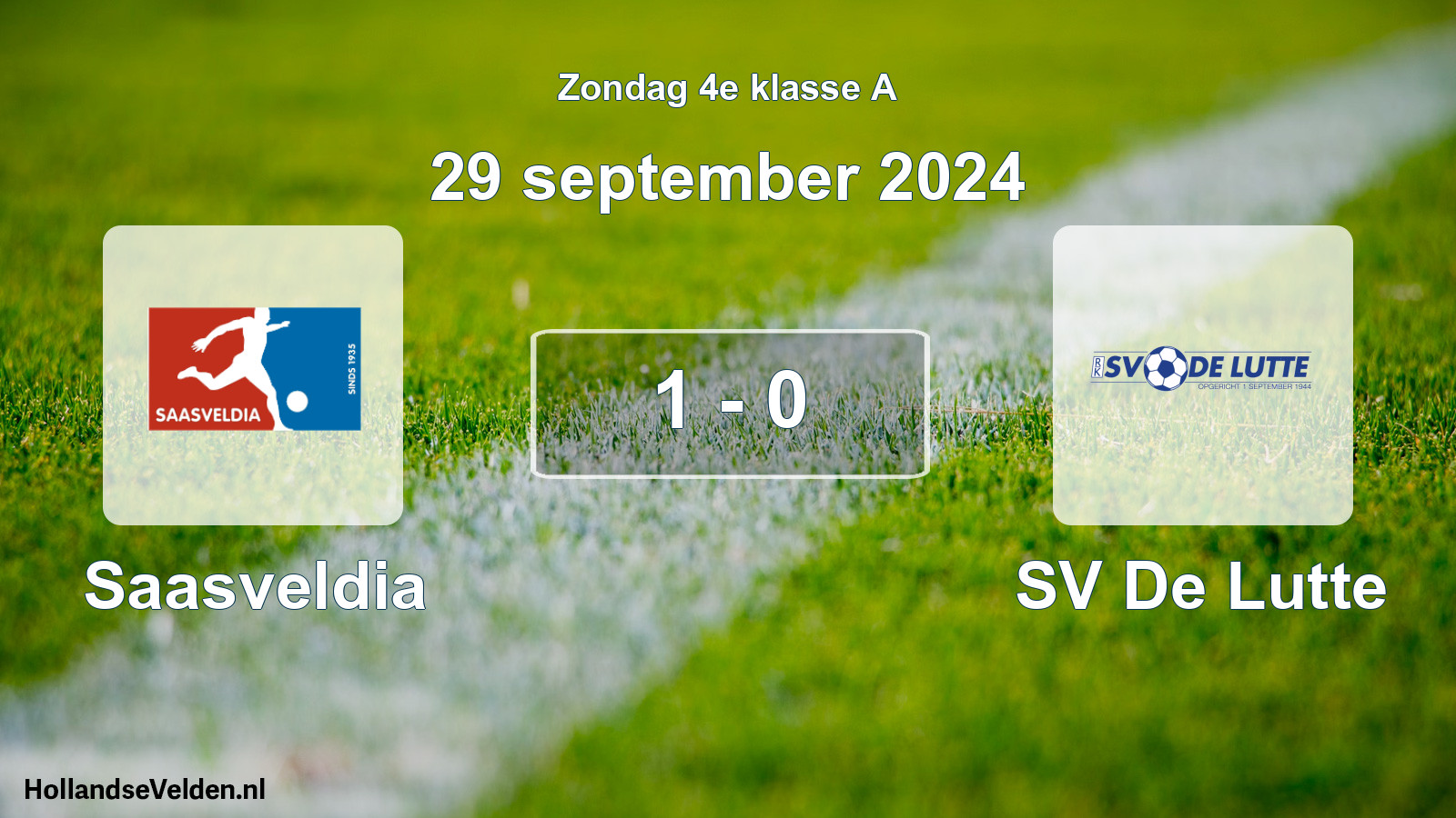 Total number of matches played: Saasveldia - SV De Lutte 1 - 0 (29 September 2024)