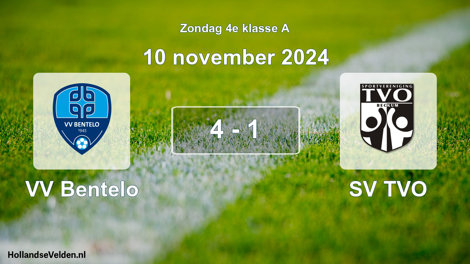 Total number of matches played: VV Bentelo - SV TVO 4 - 1 (10 November 2024)