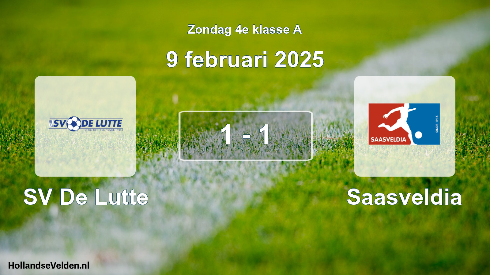 Total number of matches played: SV De Lutte - Saasveldia 1 - 1 (9 February 2025)