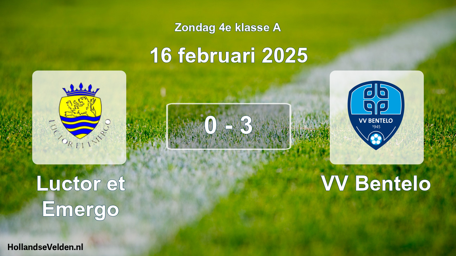 Total number of matches played: Luctor et Emergo - VV Bentelo 0 - 3 (16 February 2025)