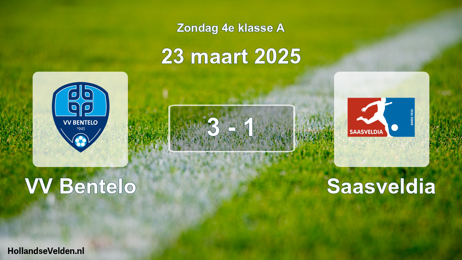 Total number of matches played: VV Bentelo - Saasveldia 3 - 1 (23 March 2025)
