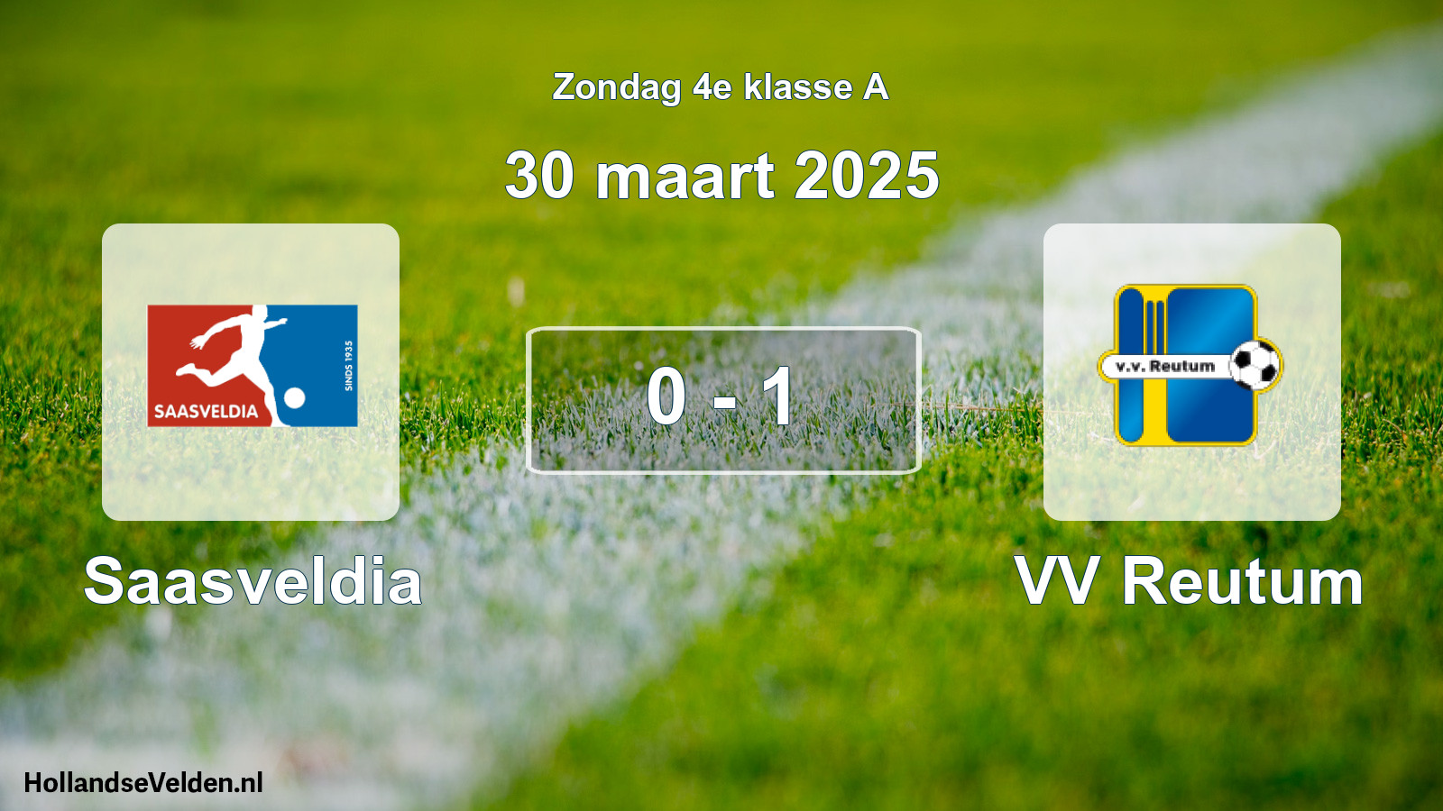 Total number of matches played: Saasveldia - VV Reutum 0 - 1 (30 March 2025)