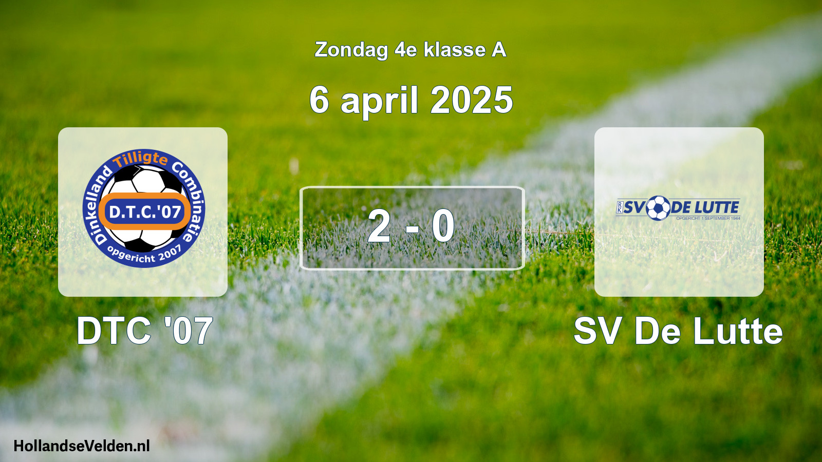 Total number of matches played: DTC '07 - SV De Lutte 2 - 0 (6 April 2025)